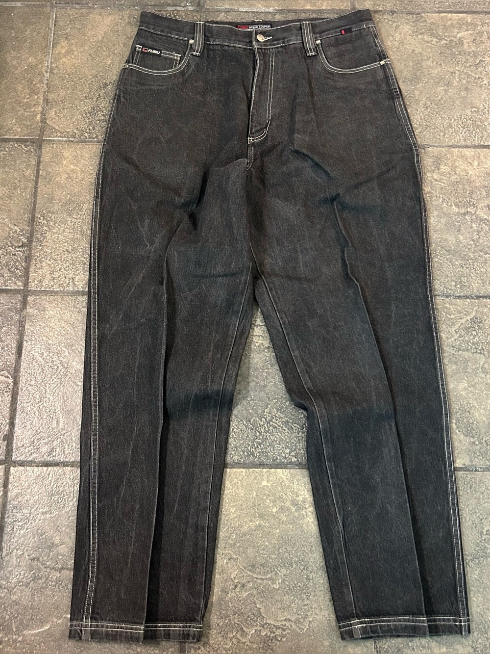 Vintage Y2K Fubu The Collection Black Denim Baggy Jeans Men’s Size 38/34